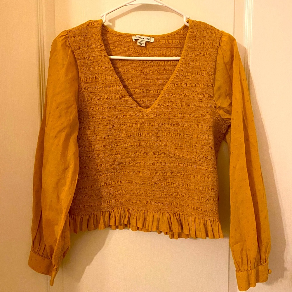 American Eagle Smocked Crop Top